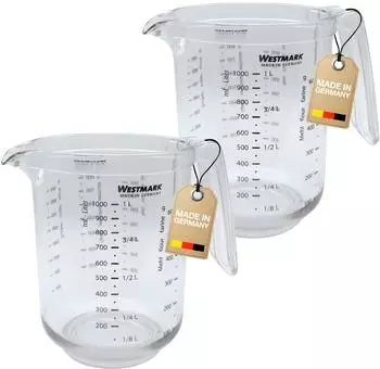 Westmark Gerda Messkannen 1l, Kunststoff, transparent, 2 Stück (306822E3)