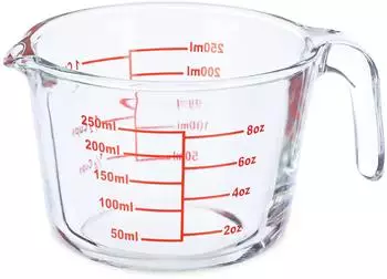 Relaxdays Messbecher aus Glas, transparent, 250ml (10042263)