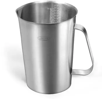 LuxusKollektion Messbecher Edelstahl 2L, 3 Skalen (ml, oz, Tasse)