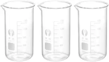 LuxusKollektion Messbecher 150ml Borosilikatglas mit Ausguss, 3er-Set