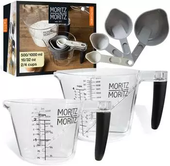 Moritz & Moritz Messbecher-Set 0,5L und 1L mit Messlöffel-Set (3640)