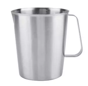 LuxusKollektion Messbecher Edelstahl 2000ml mit Griff für Latte Art
