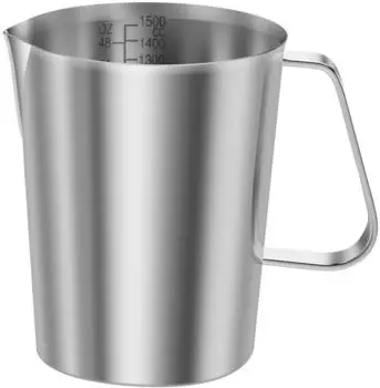 LuxusKollektion Messbecher Edelstahl mit Feinskala, Tropfschutz, 1500ml, BPA-frei