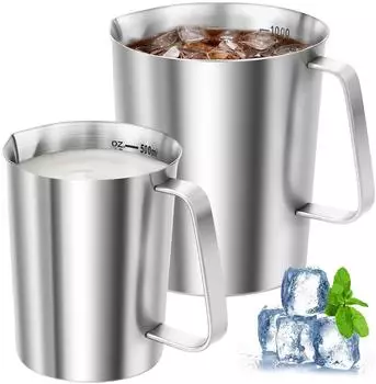 LuxusKollektion Messbecher-Set Edelstahl 1L + 500ml, tropffrei