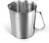 LuxusKollektion Messbecher Edelstahl 1000ml, 3 Messskalen, Milk Pitcher