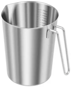 LuxusKollektion Messbecher Edelstahl 2L mit Ausgießlippe, silber (304)