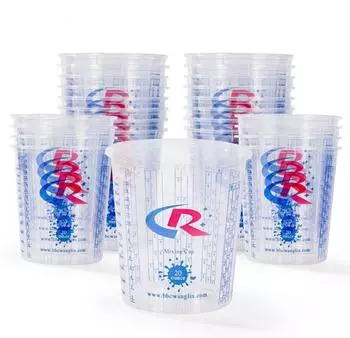 LuxusKollektion Farbmischbecher 680ml PP-Kunststoff, 36er-Set mit 12 Deckeln