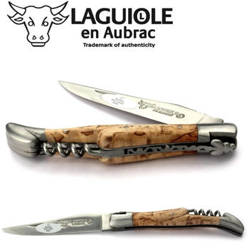 Laguiole en Aubrac Birkenholz Korkenzieher L0312BHIF 12 cm Messer