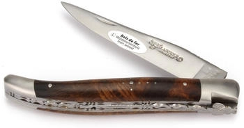 Laguiole en Aubrac Doppelplatine Eisenholz 12 cm Messer Stahl matt
