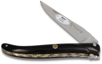 Laguiole en Aubrac Messer Frankreich - 12cm Griff Ebenholz- Platine verziert