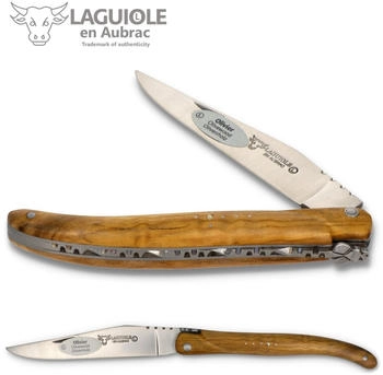 Laguiole en Aubrac Aubrac L0511OLIF 11 cm massiver Griff Olivenholz Messer