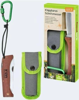 moses. Verlag Klappbares Schnitzmesser mit Holzgriff Expedition Natur (9859)