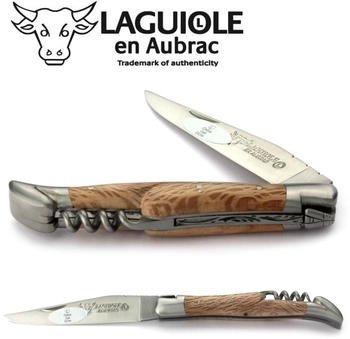 Laguiole en Aubrac Grüne Eiche Korkenzieher L0311GOIS 11 cm Messer
