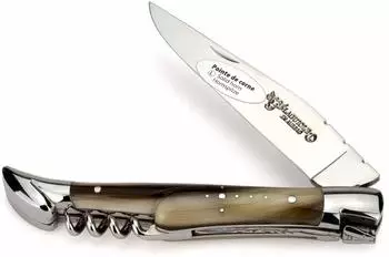 Laguiole en Aubrac L0311PCIS 11 cm Korkenzieher Griff Horn Messer