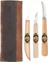 Kirschen 3307000, Kirschen Schnitzmessersatz in Velourleder-Rolltasche