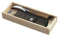 Opinel Pilzmesser No.8 Inox, Set, klappbar, Buchenholz, mit G&uuml;rteletui