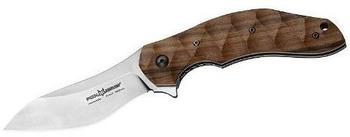 Fox Einhandmesser, Stahl N690Co, Flipper, Liner Lock, Palisander-Griffschalen, Edelstahl-Clip, Nylon-Etui,