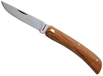 Baladéo Terroir-Messer, Rostfreier Stahl 420, Nagelhau, Slipjoint, Olivenholz-Griffschalen, Messingnieten Taschenmesser