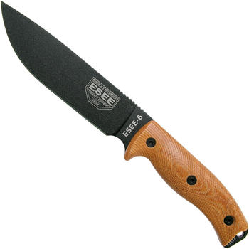 ESEE Knives Model 6 3D Handle natural canvas, black blade (6PB-011)