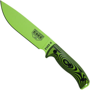 ESEE Knives Model 6 3D Handle neon green/black G-10, venom green blade (6PVG-007)