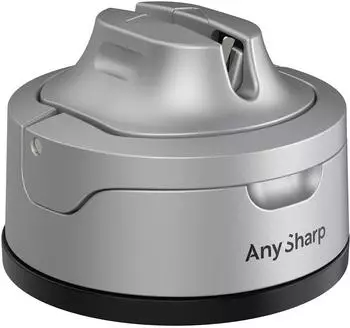 AnySharp Evo Messerschärfer Wolframkarbid PowerGrip Saugnapf, Silber (ASKSEVOSIL)