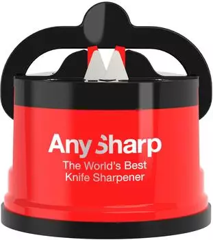 AnySharp Classic Messerschärfer mit Saugnapf, Rot (ASKSRED)