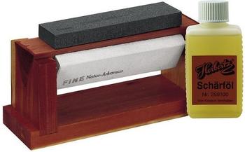 Herbertz Holzblock mit 3 Abziehsteinen