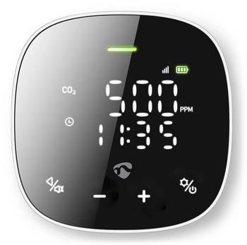 Nedis SmartLife Luftqualit&auml;tsmonitor Wi-Fi Schwarz/Wei&szlig; (WIFISA20CBK)