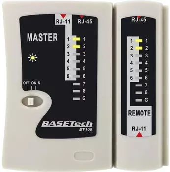 BASEtech Kabeltester BT-100 f&uuml;r RJ-45, RJ-11 (BT-100)