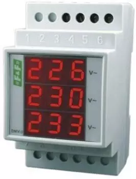 F&F DMV-3 Digitales Voltmeter 3-phasig 100-300V AC IP20 (DMV-3)