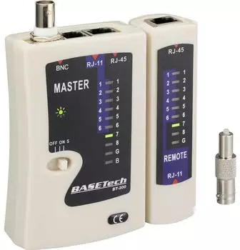 BASEtech Kabeltester BT-200 RJ-45, RJ-11, BNC (BT-200)