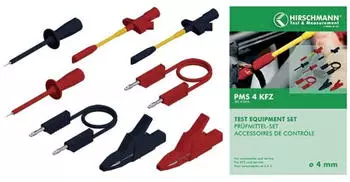 SKS Hirschmann PMS 4 KFZ Messleitungs-Set Lamellenstecker 4mm 1,50m Schwarz/Rot (933003001)