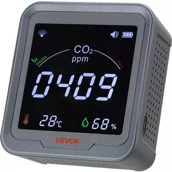 VEVOR CO2-Monitor NDIR-Sensor 400-5000PPM WLAN, Temperatur- & Feuchtigkeitsanzeige