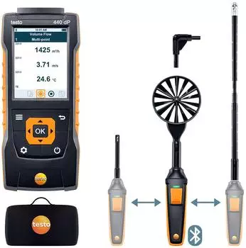 Testo 440 delta P Strömungs-KombiSet 2 mit Bluetooth (0563 4410)