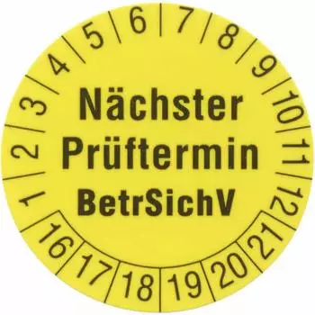 Beha-Amprobe 1238 Pr&uuml;fplaketten 15mm, gelb, 250 St&uuml;ck (2145956)