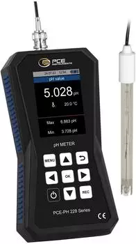 PCE Instruments pH-Messgerät hochpräzise mit Elektrode & Sensor (PCE-PH 228)