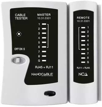Nanocable Automatisches Kabeltester f&uuml;r RJ11/RJ12/RJ45 (10.31.0301)