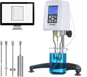 VEVOR Rotationsviskosimeter 10-100000cP &plusmn;2% Genauigkeit, 4 Rotoren, LCD (NDJ-8S)