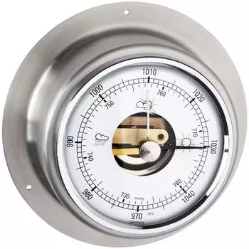 TFA Dostmann Maritim Schiffsbarometer, analoges Luftdruckmessgerät, rund (29.4022.54.B)