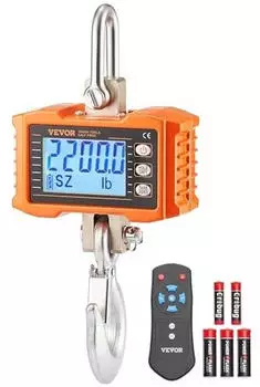 VEVOR Digitale Kranwaage 1000kg, Aluminiumgehäuse, LCD-Display, Fernbedienung