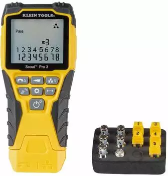 Klein Tools Scout® Pro 3 Netzwerkkabeltester-Set mit Remote und Adapter (VDV501851EU)