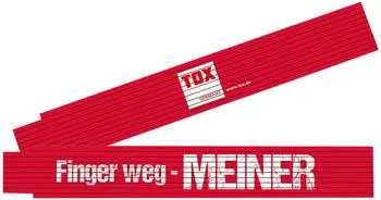 TOX Gliederma&szlig;stab "Finger weg - MEINER" 2m, rot, Holz (09969006/T)