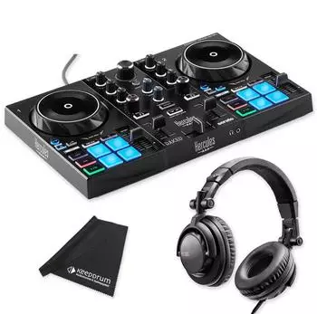 Hercules DJ Control Inpulse 200 MK3 DJ-Controller mit DJ45 Kopfhörer (inp200mk3-dj45-fp200)