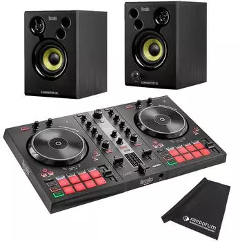 Hercules Inpulse 300 MK2 DJ-Controller mit DJMonitor 32 Boxen (inp300mk2-mon32-fp200)