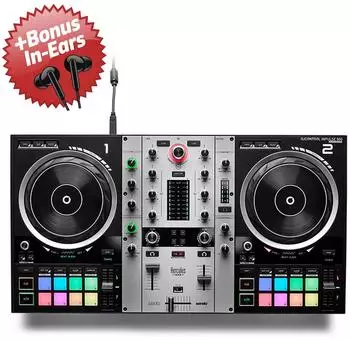Hercules Inpulse 500 Silver Edition DJ-Controller + In-Ear-Kopfhörer (inp500sl-af33-pr)