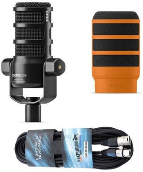 Rode PodMic USB schwarz + WS14 orange + Kabel