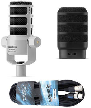 Rode PodMic USB weiß + WS14 schwarz + Kabel