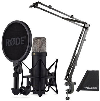 Rode NT1 5th Generation schwarz + keepdrum MS138 schwarz + Mikrofasertuch