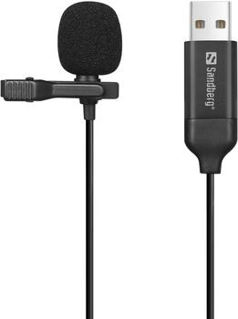 Sandberg Streamer USB Clip Microphone Omnidirektionales Lavalier Ansteckmikrofon (126-40)