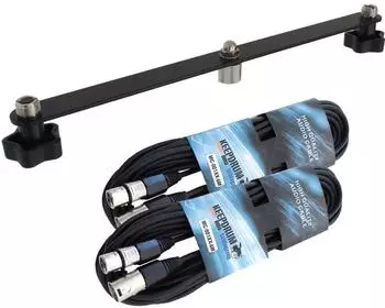 Keepdrum STB01 Stereo Bar T-Bar mit 2x Mikrofonkabel XLR/XLR 6m (stb01-2x6mxlr)
